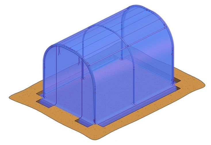 Majfr20096405 - bâches pour serre de jardin tunnel richel 2x3 pied droit_0