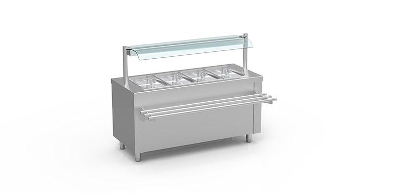 Meuble bain-marie à eau avec réserve chaude 3gn1/1-200 - 1200x700x850 - SIBMR-120_0