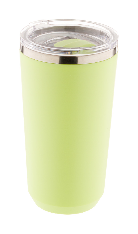Mug thermos - isotherme en acier inoxydable à double paroi - 500 ml - couleur vert citron_0