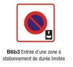 Panneau routier - Signalisation de police B6b3 - Zone à stationnement limité - Formats 500mm, 700mm, 1050mm_0