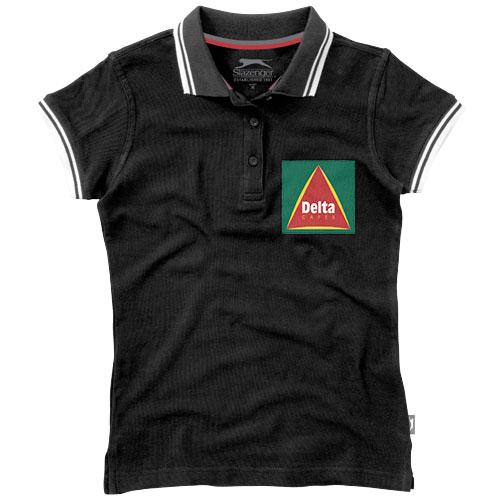 Polo manches courtes - détail rayure - femme - Deuce33105992 - 100% coton peigné - 180 g/m²_0