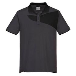 Portwest - Polo de travail manches courtes PW2 Noir / Gris Taille S - S 5036108357666_0