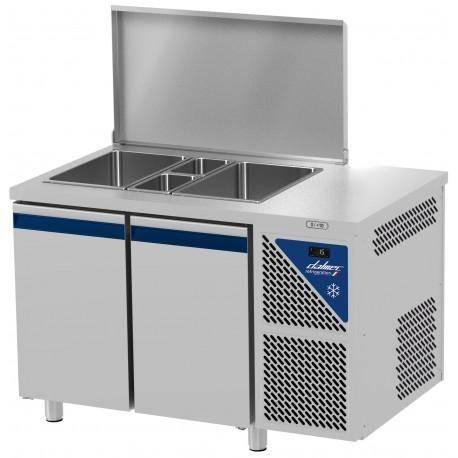 Saladette positive +4/+10°C - 300L - 2 GN 1/1 + 2 GN 1/4 - 2 portes pleines - profondeur 700 mm - Dalmec SAL702C-2_0