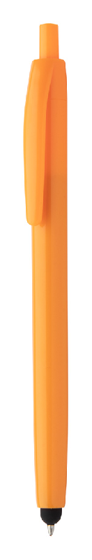 Stylo à bille en plastique - large clip pour impression - encre bleue - couleur orange_0