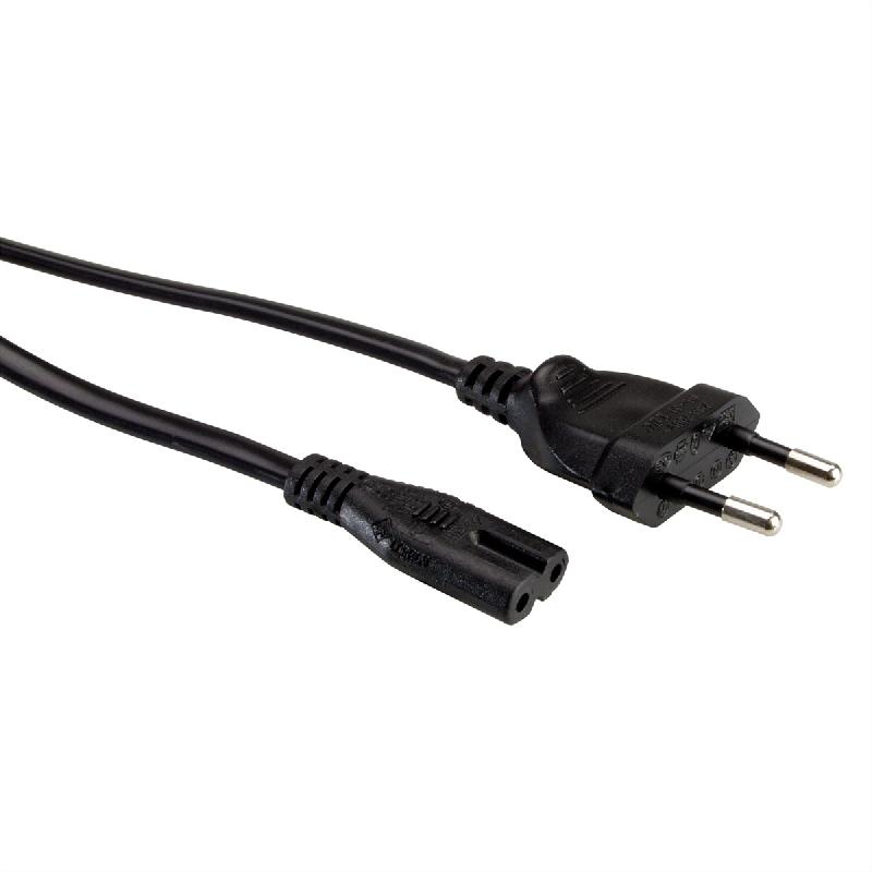 VALUE Cordon secteur bipolaire, noir, 3 m_0