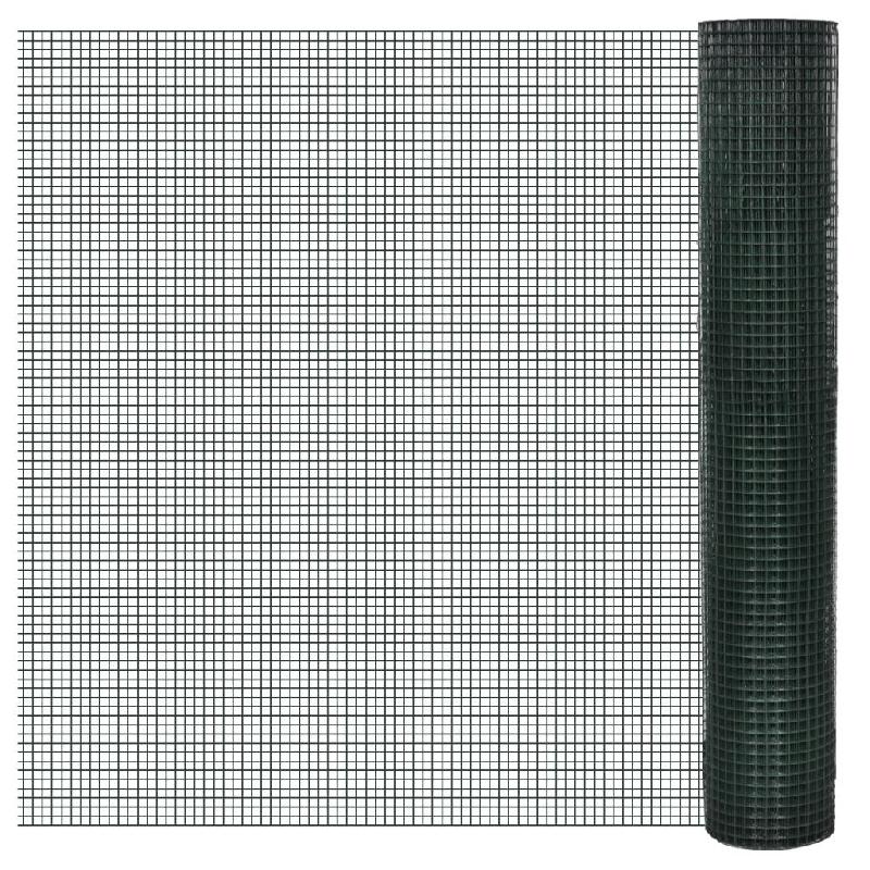 Vidaxl grillage acier galvanisé et revêtement en pvc 25 x 1 m vert 140437_0