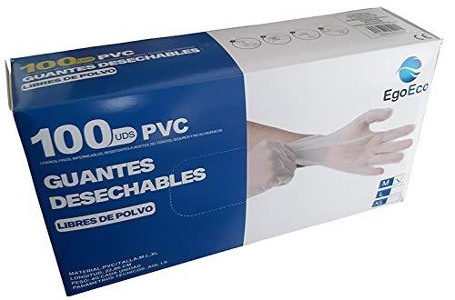100 gants jetables en PVC transparent - sans latex, tailles M et L, résistants pour nettoyage et désinfection_0