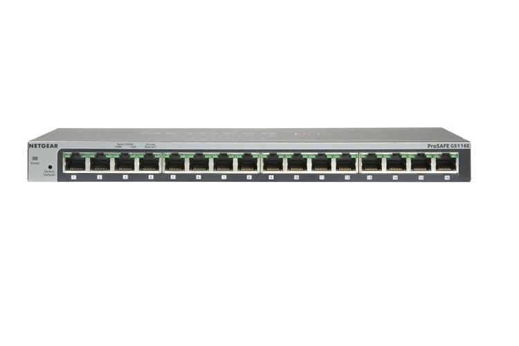 Switch NETGEAR GS116 non-géré - 16 ports Gigabit, châssis métallique robuste - Gris (GS116GE)_0