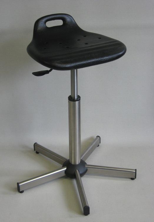 Siège assis-debout inox 75 - réglable en hauteur par vérin à gaz - assise en polyuréthane résistante_0