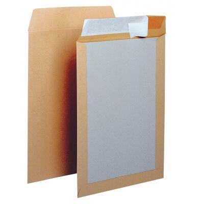 Boîte de 100 pochettes adhésives dos carton 260x330 - 120g/m² - bande siliconée_0