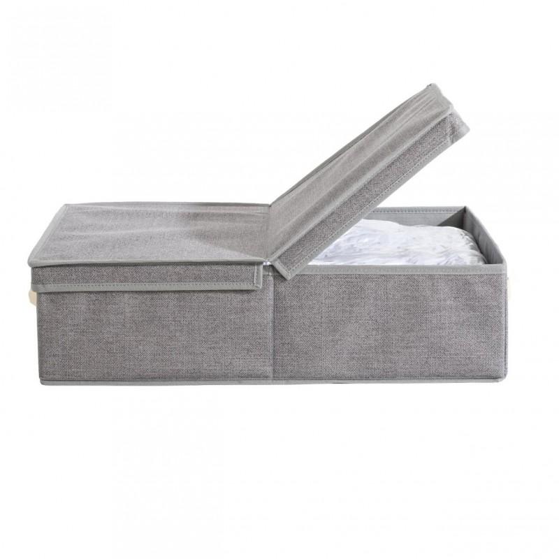 BOÎTE DE RANGEMENT BASSE & SAC COMPRESSEUR 60CM GRIS - PARIS PRIX_0