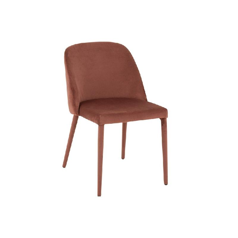 Chaise de réunion CHEZA - tissu rose antique, piétement métallique, assise rembourrée_0