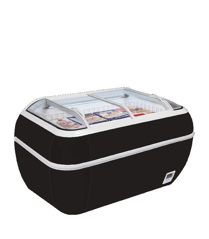 Congélateur de supermarché noir TEFCOLD TWIN HEAD B-F_0