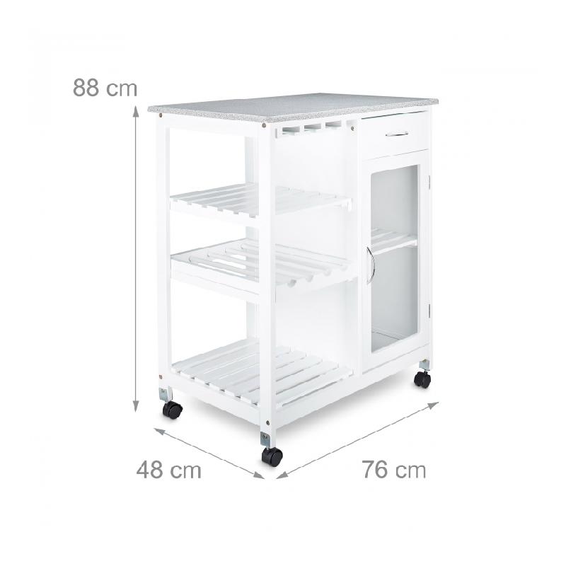 Desserte De Cuisine En Bambou Sur Roulettes 825 Cm B0782