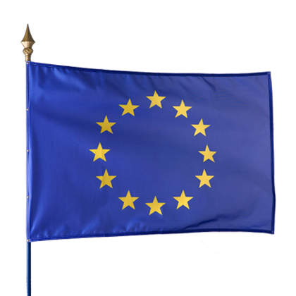 Drapeau européen sur hampe en polyester - Plusieurs dimensions disponibles_0