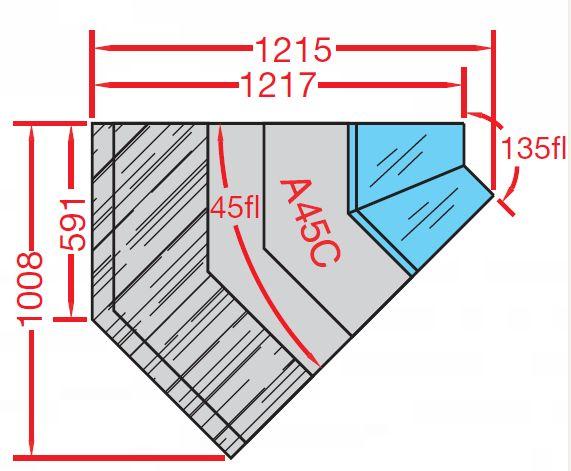 GONDOLE MURALE GROUPE LOGÉ ANGLE OUVERT 45°(UV2001AA45V)_0