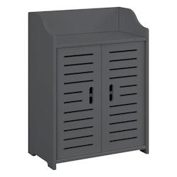 Helloshop26 - Meuble de salle de bain design avec étagères meuble de rangement à 2 portes bois composite 62 x 45 x 25 cm gris foncé 03_0005833 - 3_0