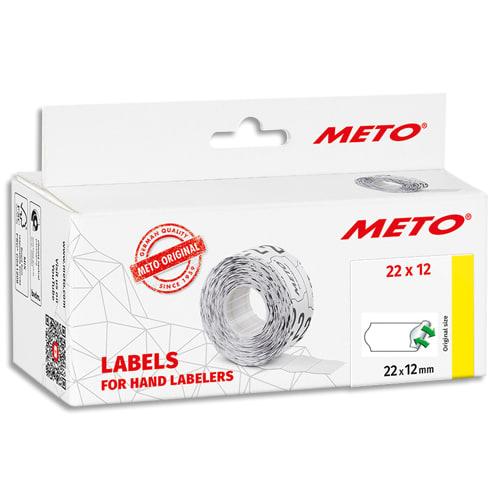 Meto - Boîte de 6 rouleaux d'étiquettes 22x12mm blanches sinusoïdales - Adhésif amovible_0