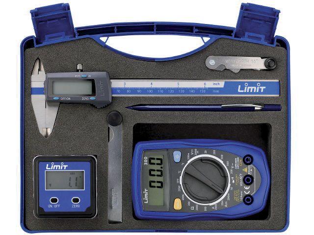 Ensemble de 6 outils de mesure pieds à coullisse digitale mulitmètre digital rapporteur digital jauge pointe Limit LIMITSET6_0
