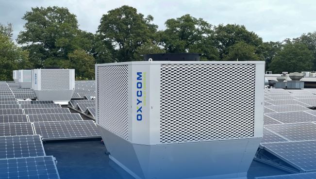 Tour de refroidissement adiabatique à deux étages breveté par Oxycom - IntrCooll Plus pour bâtiments industriels et commerciaux_0