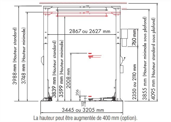 Ts36 pont elevateur 2 colonnes 3.6t  avec traverse superieure_0