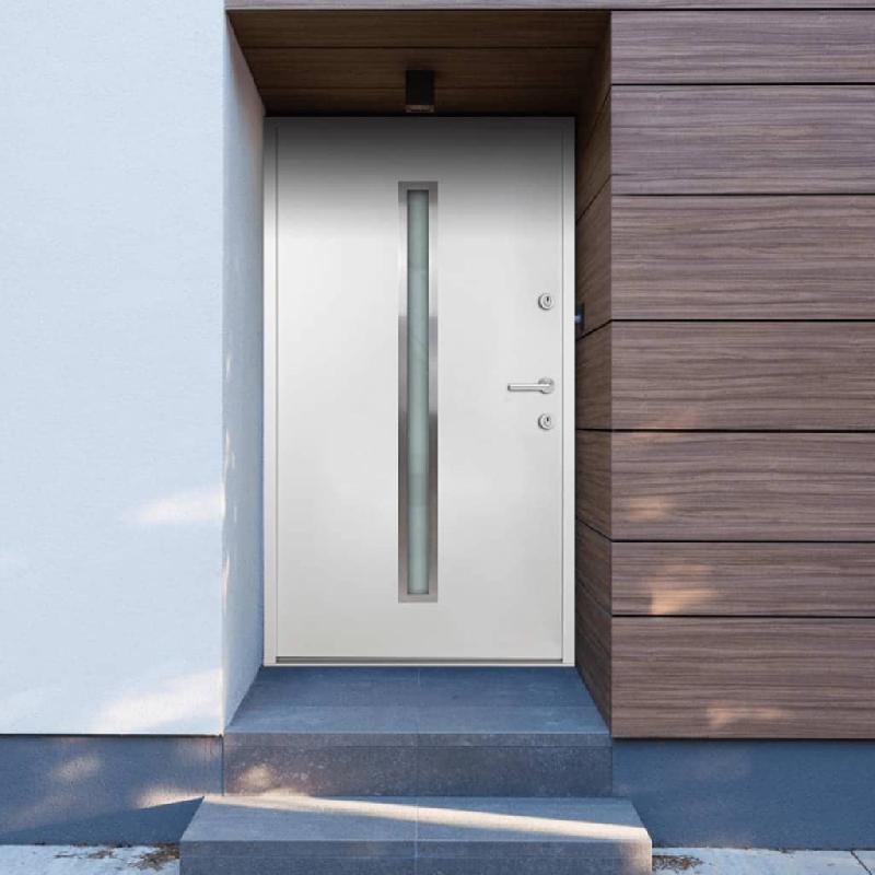 Vidaxl porte d'entrée blanc 90x200 cm aluminium 3190543_0
