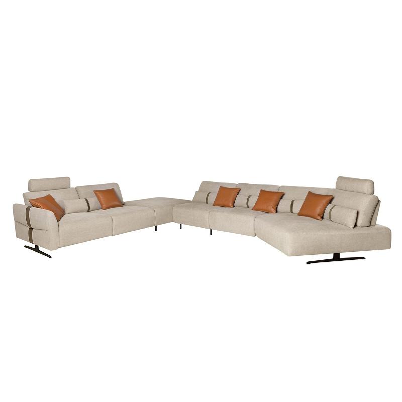 AC ANGEL CERDA Angel Cerdá Canapé chaise longue relax modulable gauche tissu sable 6274C 500 x 305 x 87 - marron textile 8435631042525_0