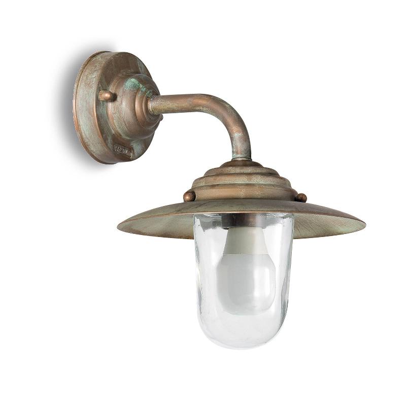 MORETTI LUCE APPLIQUE EXTÉRIEUR CHALET HAUT 26CM LAITON ANCIEN