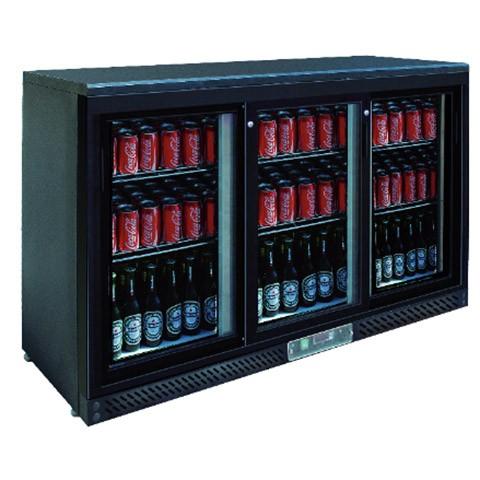 Arrière bar réfrigéré 3 portes coulissantes vitrées 330 litres | L2g - BBC330S_0