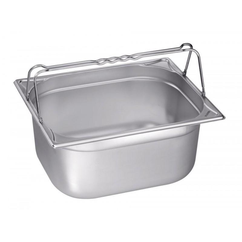 BAC GN BLANCO EN ACIER INOXYDABLE GN 1/2 AVEC POIGNÉES ÉTRIER - 200 MM, CAPACITÉ : 11,7 LITRES