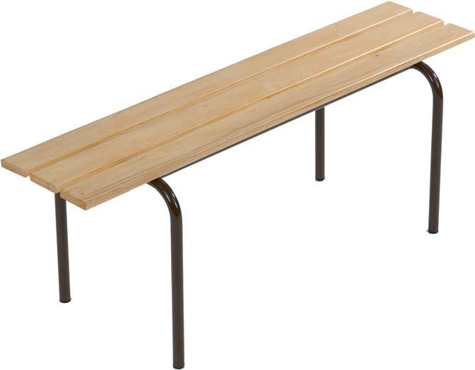 Banc de vestiaire simple - structure métallique - assise bois massif vernies - 3 tailles disponibles_0