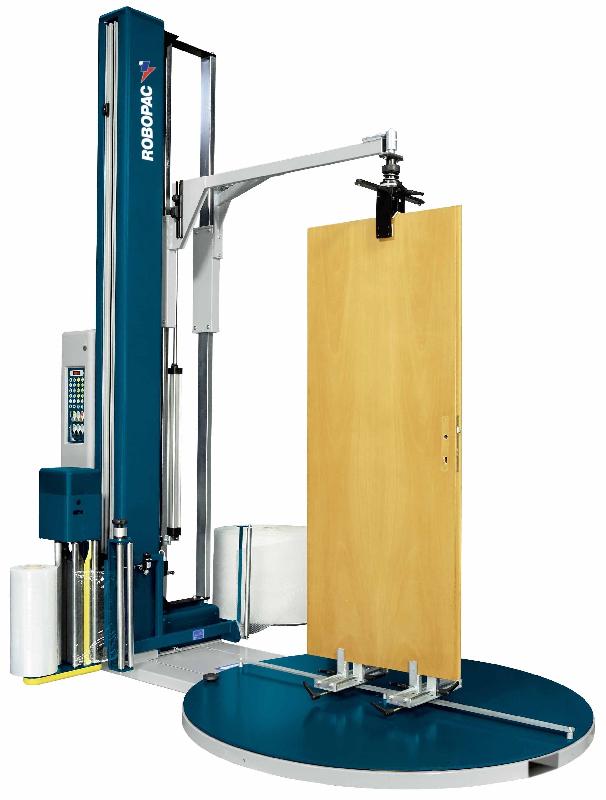 Banderoleuse à bras tournant Rotoplat 507 PDS DW - Film étirable pour portes et fenêtres - Pré-étirage motorisé et 4 programmes_0