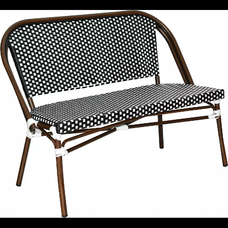 Banquette CHATILLON - aluminium rotin tressage nylon - extérieur bistrot terrasse_0
