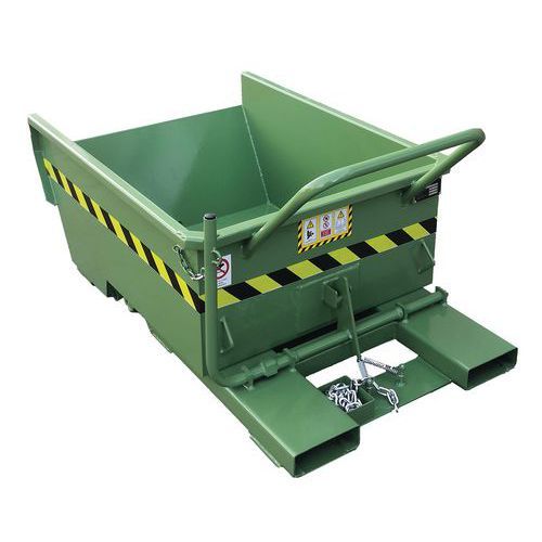 BENNE BASCULANTE EN ACIER RENFORCÉ- 1000L - MANUTAN