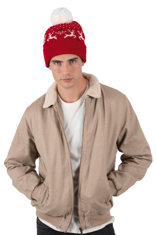 Bonnet de Noël motifs rennes - Réf: KP512 - Marque K-up - 100% acrylique et polyester_0