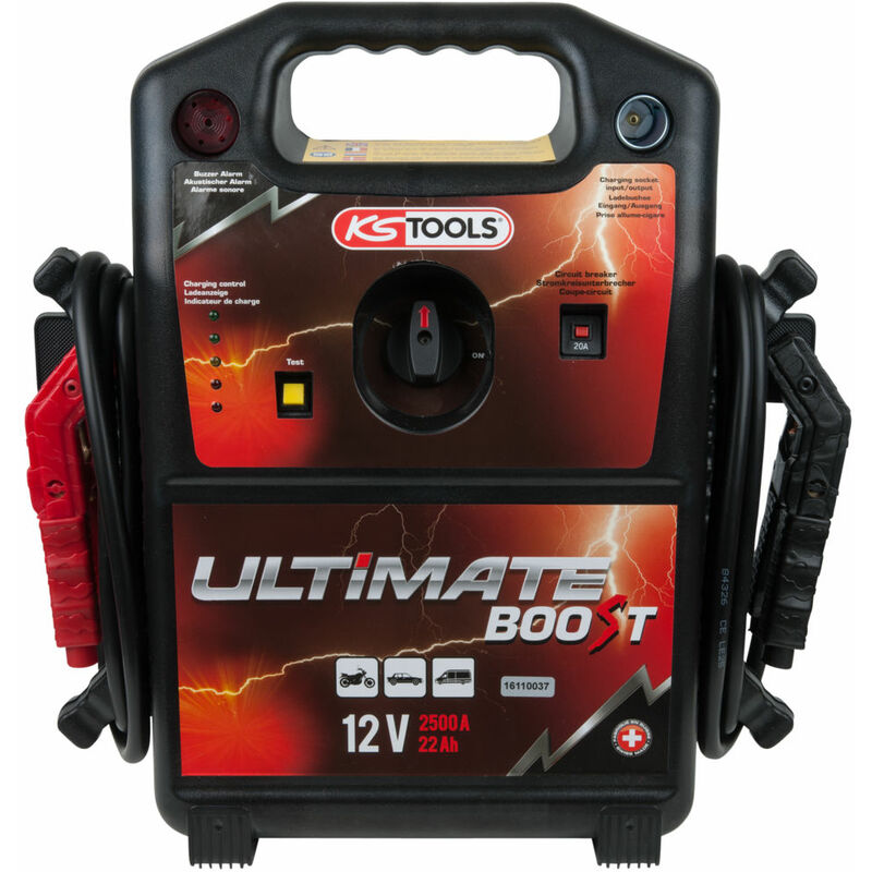 KS TOOLS BOOSTER DE BATTERIE 12 V, OUTIL MOBILE D'AIDE AU DÉMARRAGE 850 A