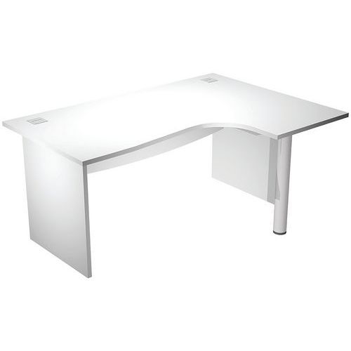 BUREAU 90° DROIT À PIEDS PANNEAUX MÉTAL VISUAL 160CM - BLANC - ARTARREDI