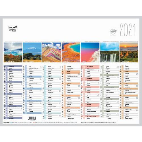 CALENDRIER FANTAISIE LA TERRE - 27X21CM - QUO VADIS