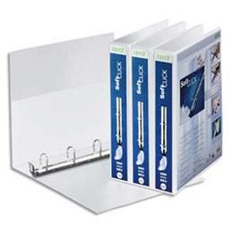 CLASSEUR PERSONNALISABLE 2 FACES SOFT CLICK - 4 ANNEAUX - DOS 6,5 CM - BLANC