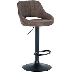 CLP Tabouret de bar Milet en Tissu et Pied métal Marron/Noir - marron textile 321288_0