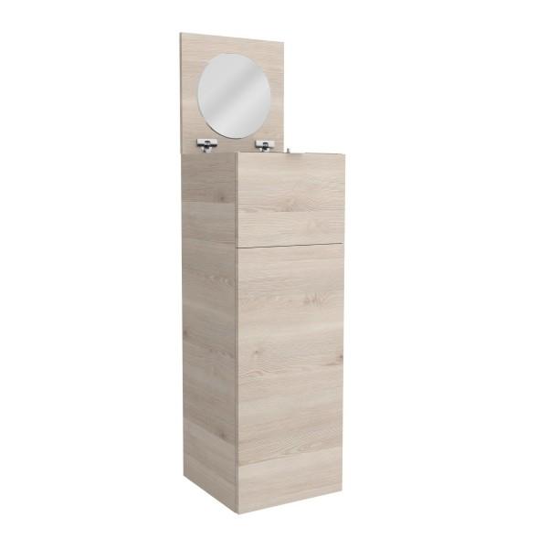 COIFFEUSE ALLIANCE CHÊNE NATUREL AVEC PORTE, TIROIR ET MIROIR PIVOTANTE 352 X 1000 X 360 MM - SALGAR 83444