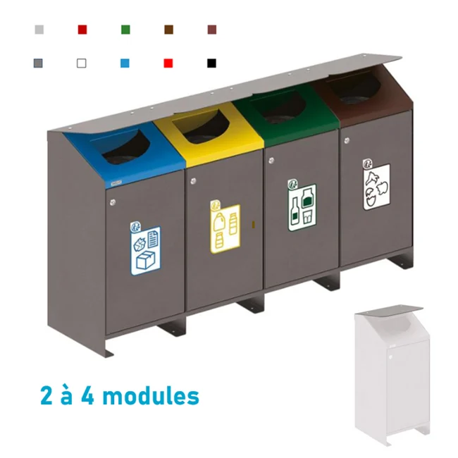 Corbeille BERLIN Tri sélectif - 2, Sans couvercle, Avec autocollants_0