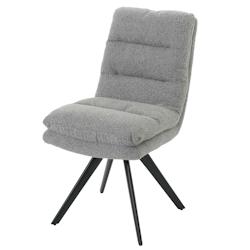 Décoshop26 - Chaise de salle à manger x1 rotatif en tissu bouclé gris clair rembourrage épais coins arrondis 04_0006279 - gris 3000261684855_0