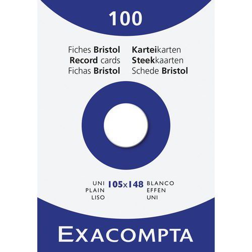 ÉTUI DE 100 FICHES UNIES NON PERFORÉ 105X148MM DE DIMENSION - EXACOMPTA