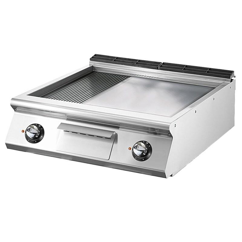 Fry-top électrique, top, 1/3 rainurée et 2/3 plaque lisse 800x900x250 mm - VIRTUS - 4068875006615_0
