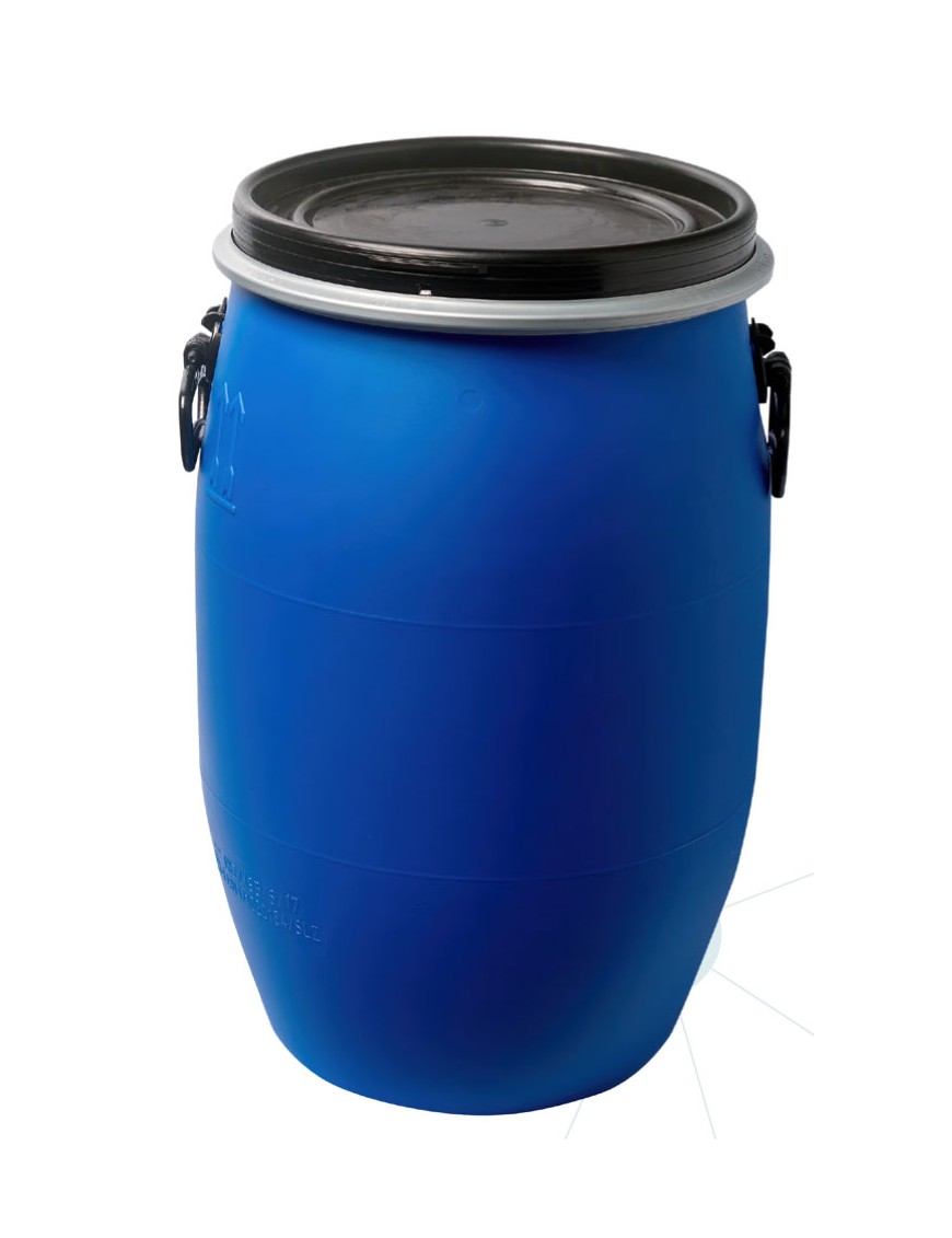 Fût à bondes 60 L - usage alimentaire et homologué matières dangereuses liquides - 2 poignées latérales - Réf. B60/BONDE_0