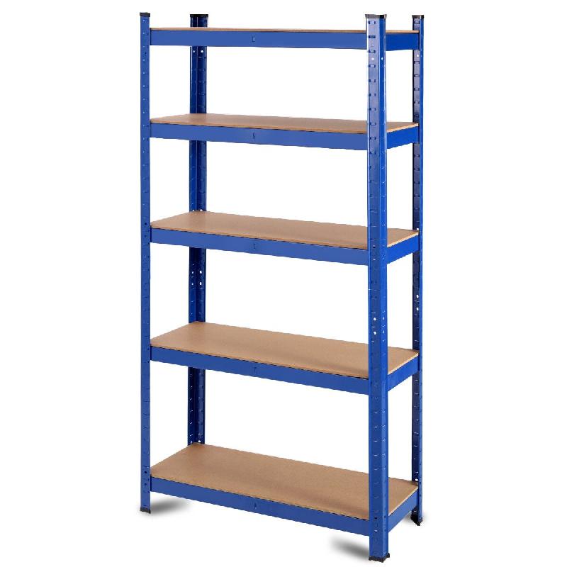 Helloshop26 - Étagère de rangement métallique 75 x 30 x 150 cm pour charges lourdes et gain de place moderne en acier bleu 20_0012059 - bleu métal_0