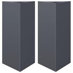Helloshop26 - Jardinière bac lit surélevé plantes fleurs jardin terrasses lot de 2 triangulaire 40 x 34,5 x 70 cm acier anthracite 02_0039098 - 300_0