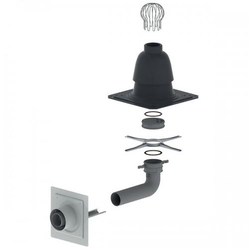 KIT TUBAGE CHAUDIÈRE 2 EN 1 PP - C9 - 80/125 MM - NOIR - FLEXLINE BURGERHOUT