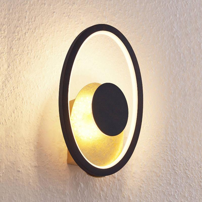 APPLIQUE MURALE LED LINDBY FEIVAL, 29 CM, ROUILLE/OR, MÉTAL